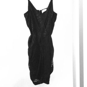 Yumi Kim black dress with sheer patterned paneling